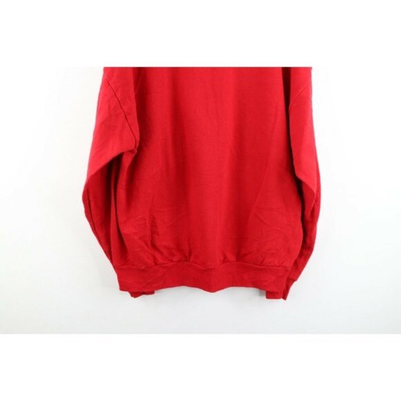 Vintage 90s Womens Large Santa Claus Christmas Nature Faded Sweatshirt Red USA - Picture 8 of 8